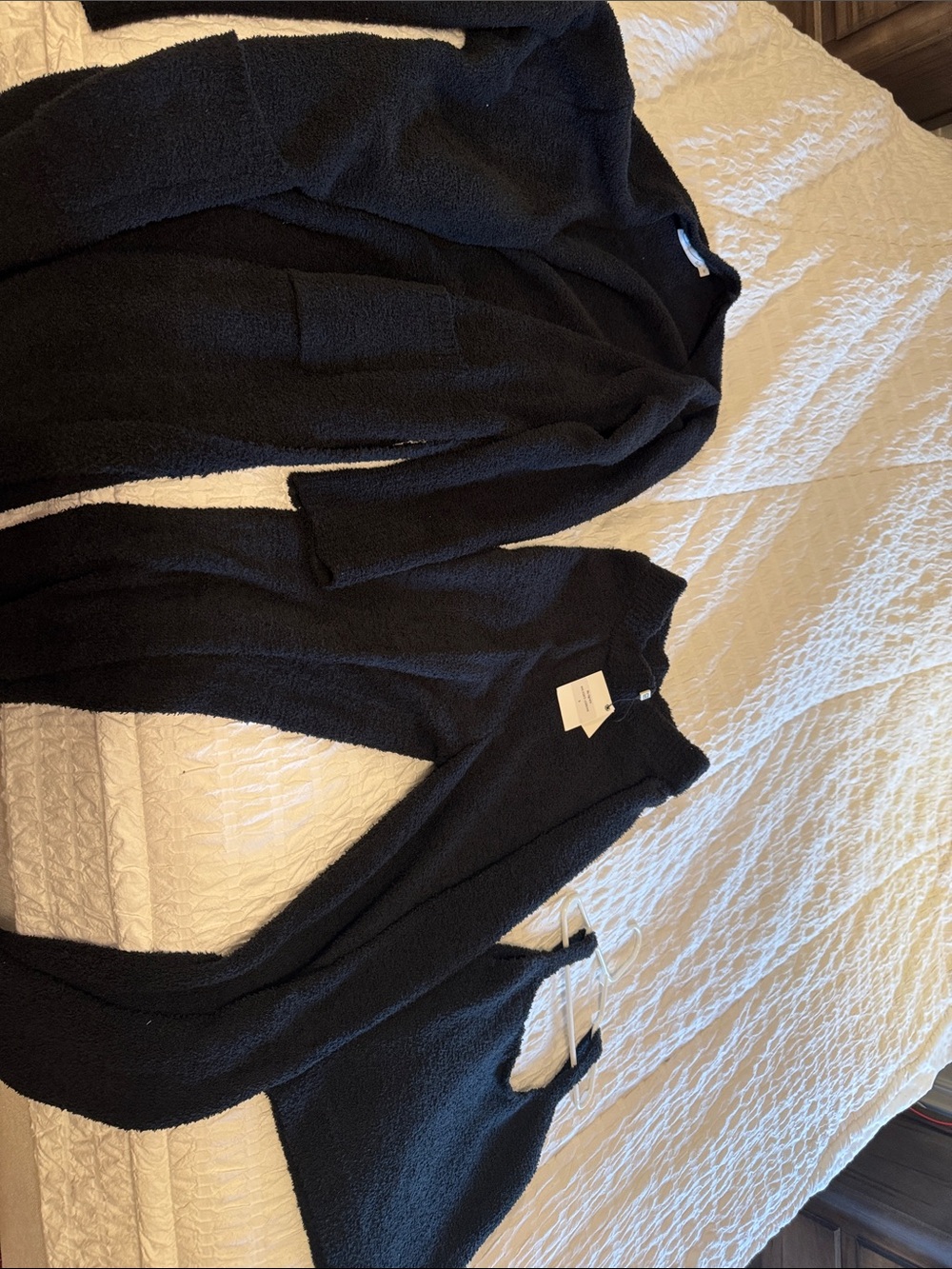 3 piece Cozy Black Fuzzy Loungewear Set - Top and Pants Byegreis Small